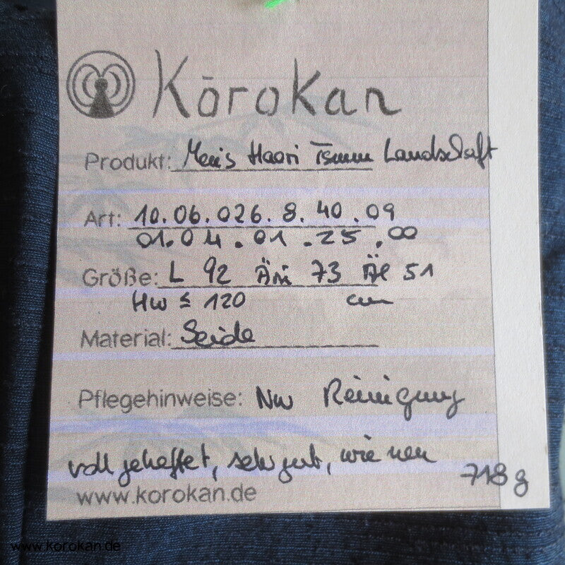 Haori Tsumugi Seide Kimono Jacke, handgemaltes Landschaftsfutter
