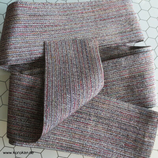 feine bunte Streifen Seiden Tsumugi Kaku Obi