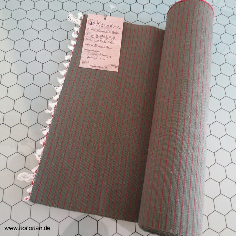 Obi grobe Tsumugi Seide, Streifen - handgewebt