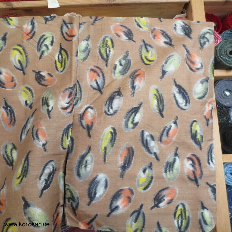 Seiden Meisen Komon Kimono Blätter