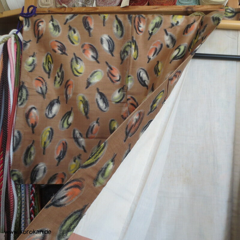 Seiden Meisen Komon Kimono Blätter