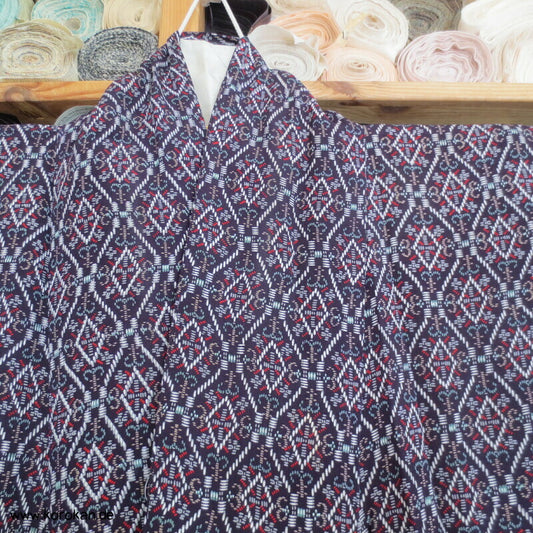 Rauten Komon Kimono, feine leichte Seide