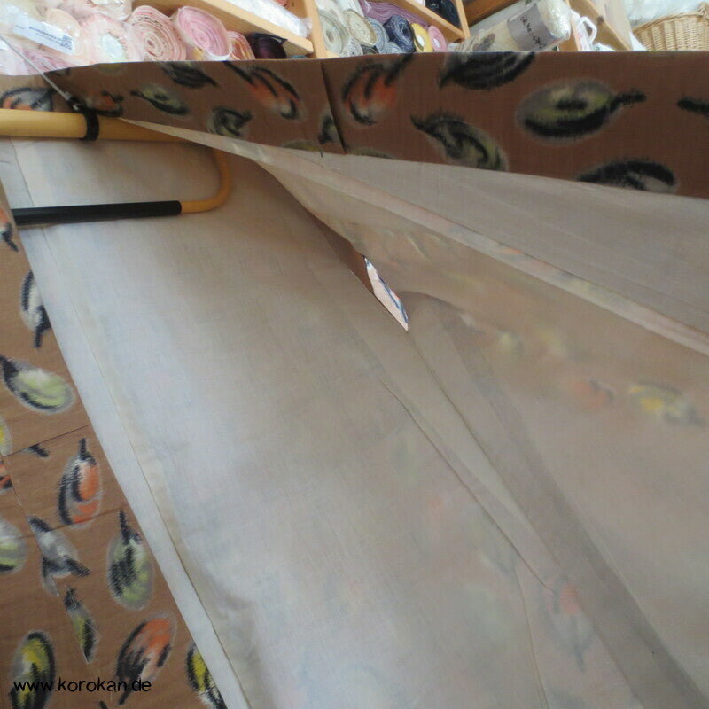 Seiden Meisen Komon Kimono Blätter