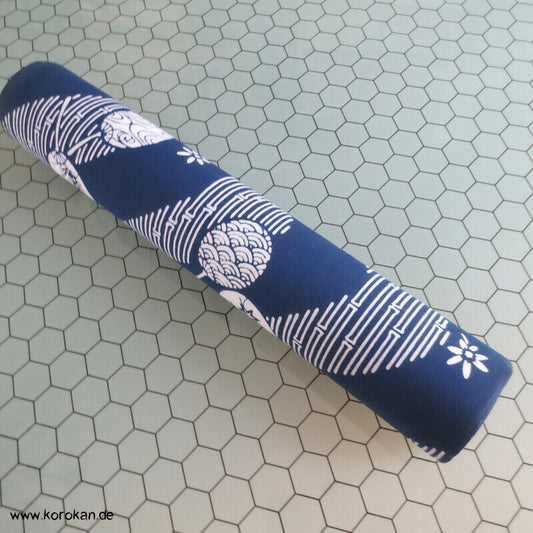 runde Fächer, Bambus Wellenstreifen japanischer Yukata Kimono Baumwoll Stoff