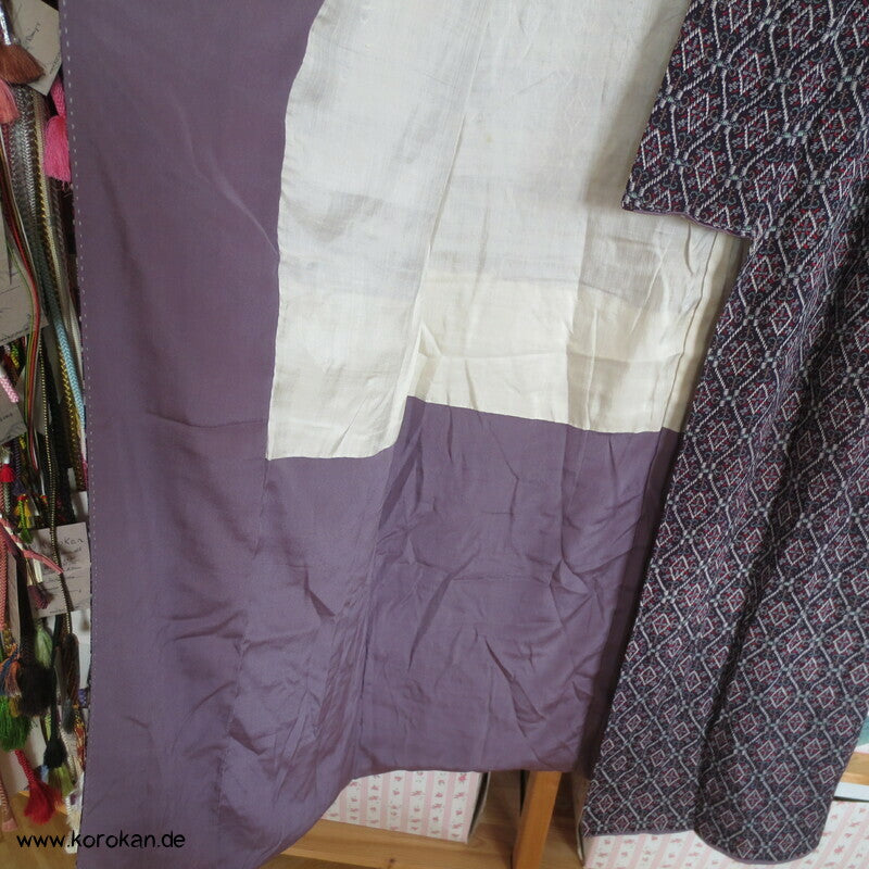 Rauten Komon Kimono, feine leichte Seide