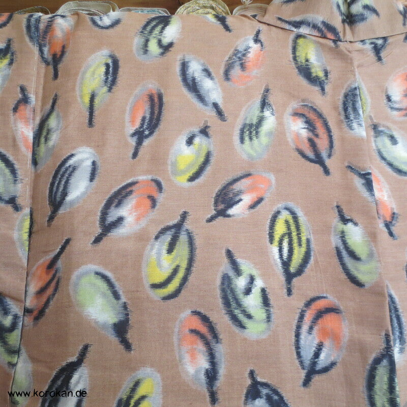 Seiden Meisen Komon Kimono Blätter