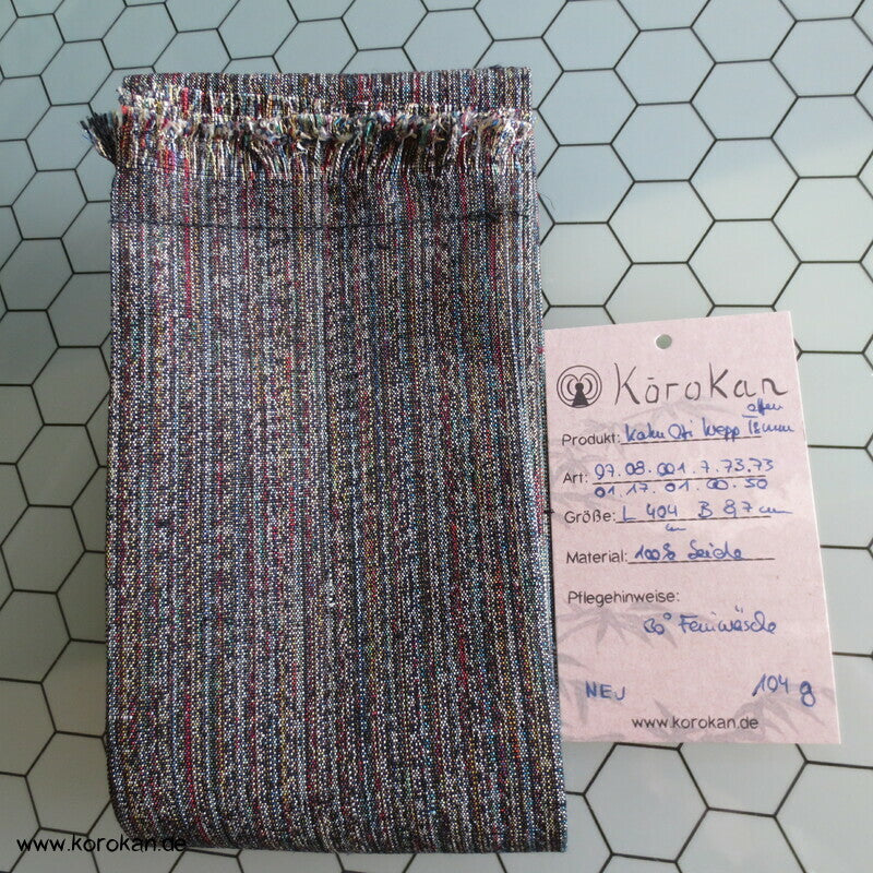 feine bunte Streifen Seiden Tsumugi Kaku Obi