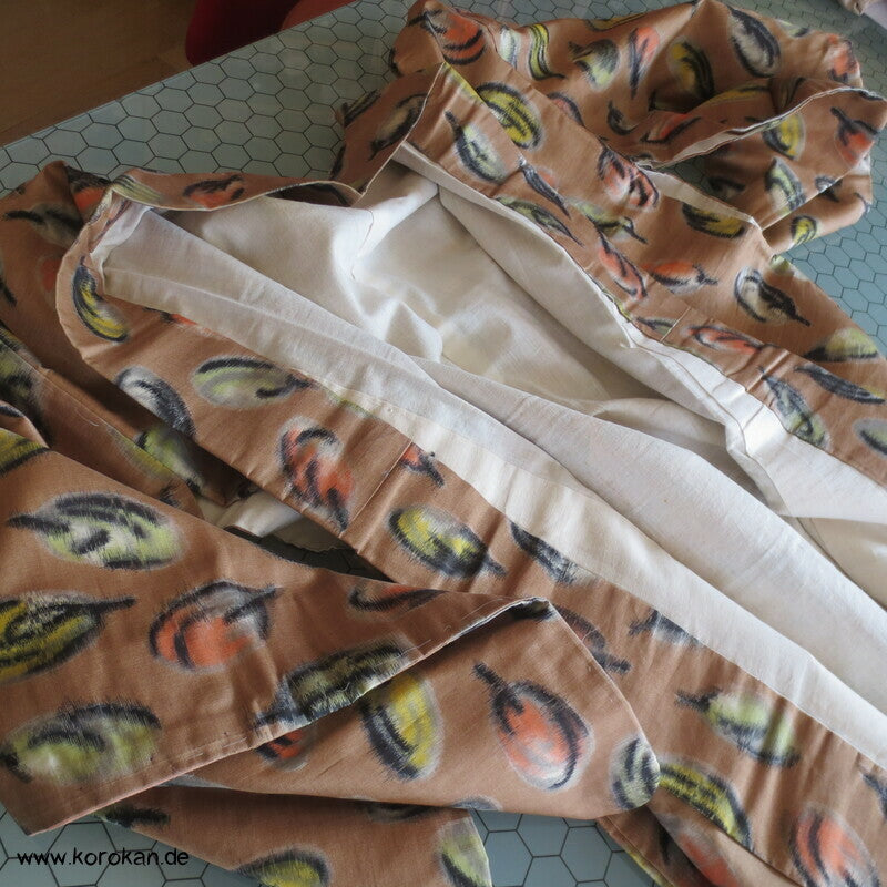 Seiden Meisen Komon Kimono Blätter