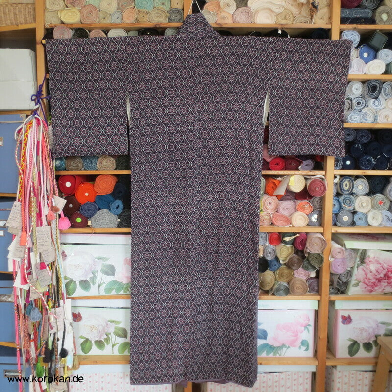 Rauten Komon Kimono, feine leichte Seide