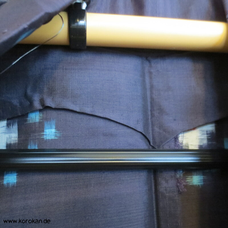 Kasuri Rauten Hitoe Meisen Seiden Kimono