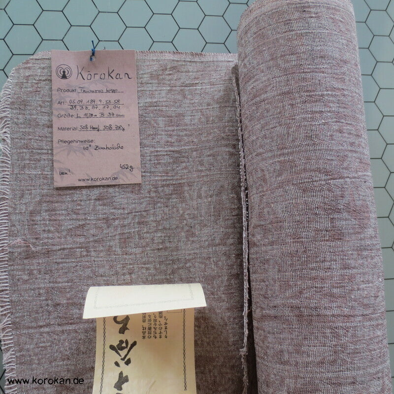 beige melierter Sommer Kimono Krepp Hanf/Polyester aus Japan