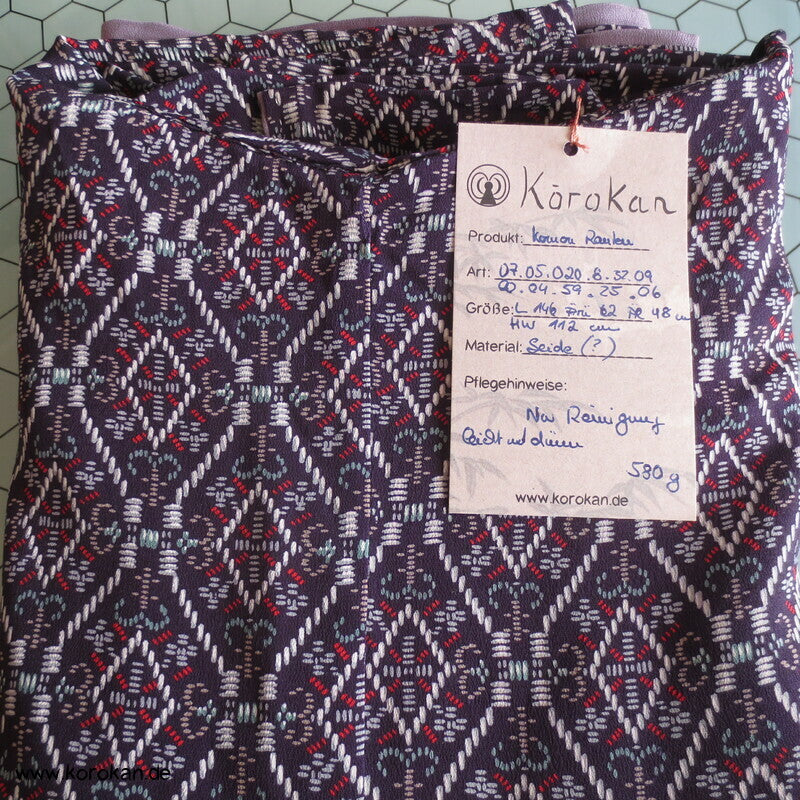 Rauten Komon Kimono, feine leichte Seide