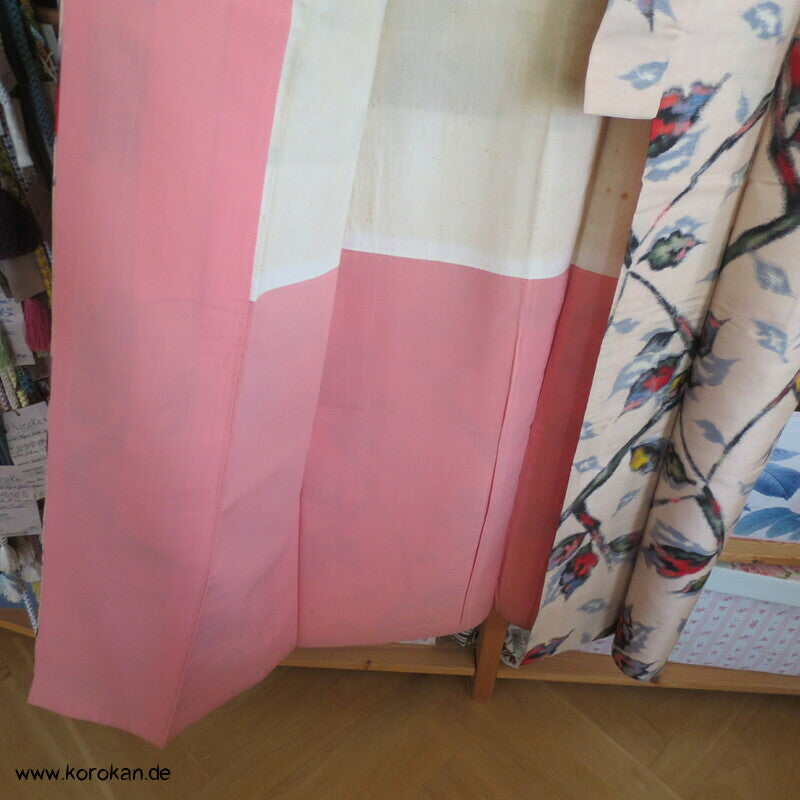 Seiden Meisen Komon Kimono Blätterzweige