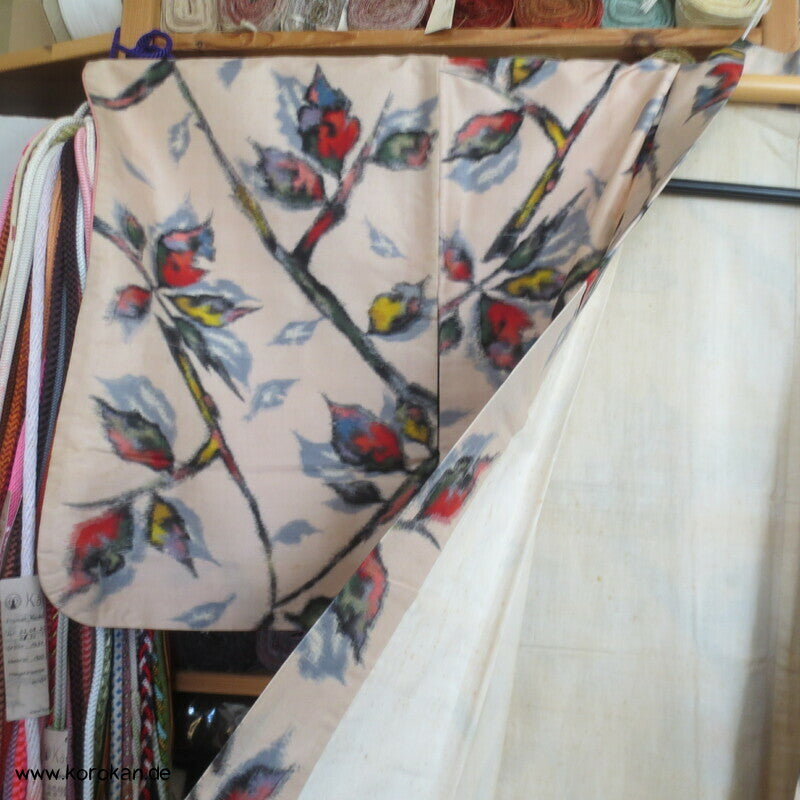 Seiden Meisen Komon Kimono Blätterzweige