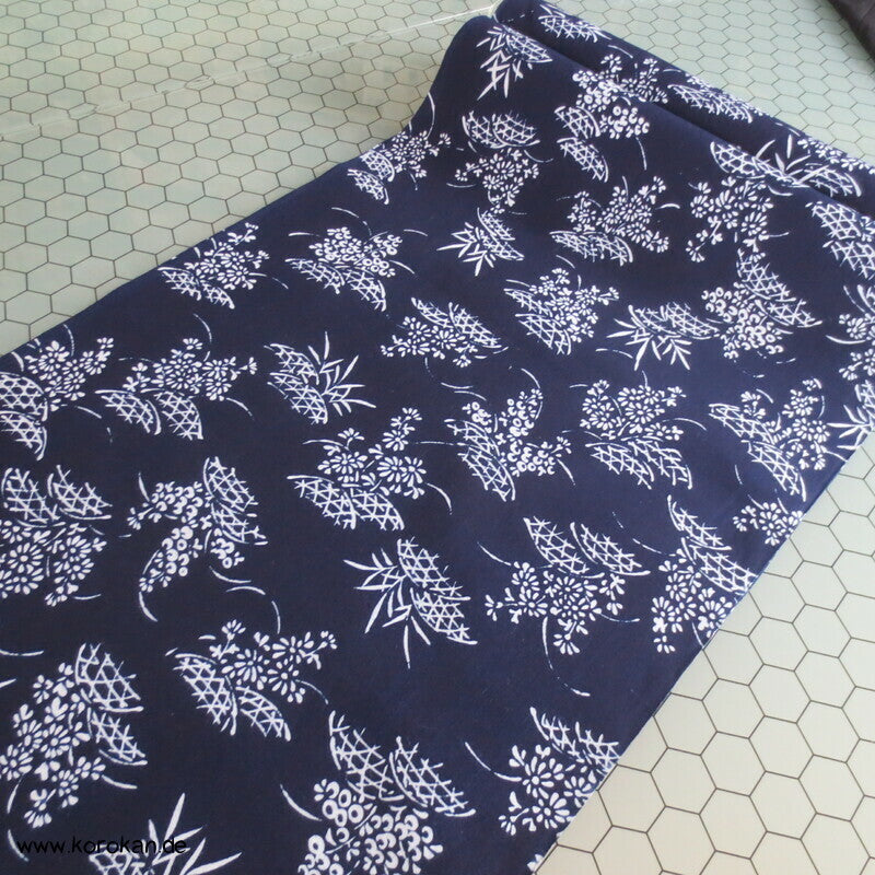 Bambusgitter Blumen japanischer Yukata Kimono Baumwoll Stoff