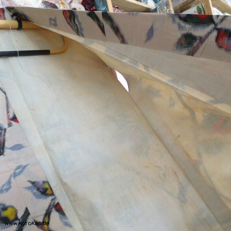 Seiden Meisen Komon Kimono Blätterzweige