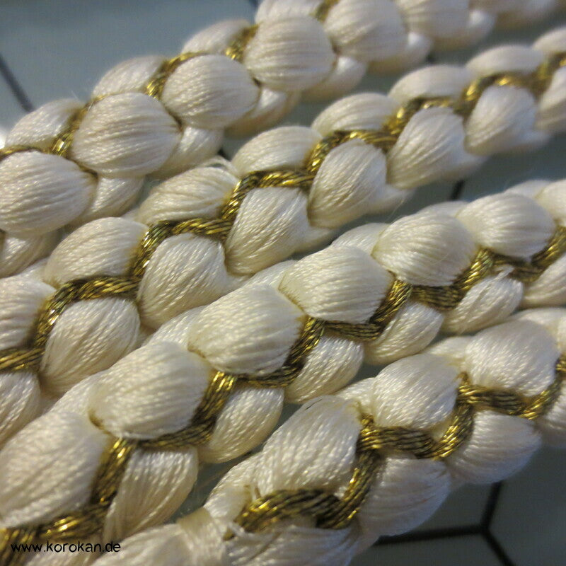 gold - offwhite Kordel Obijime, Seide / Lurex