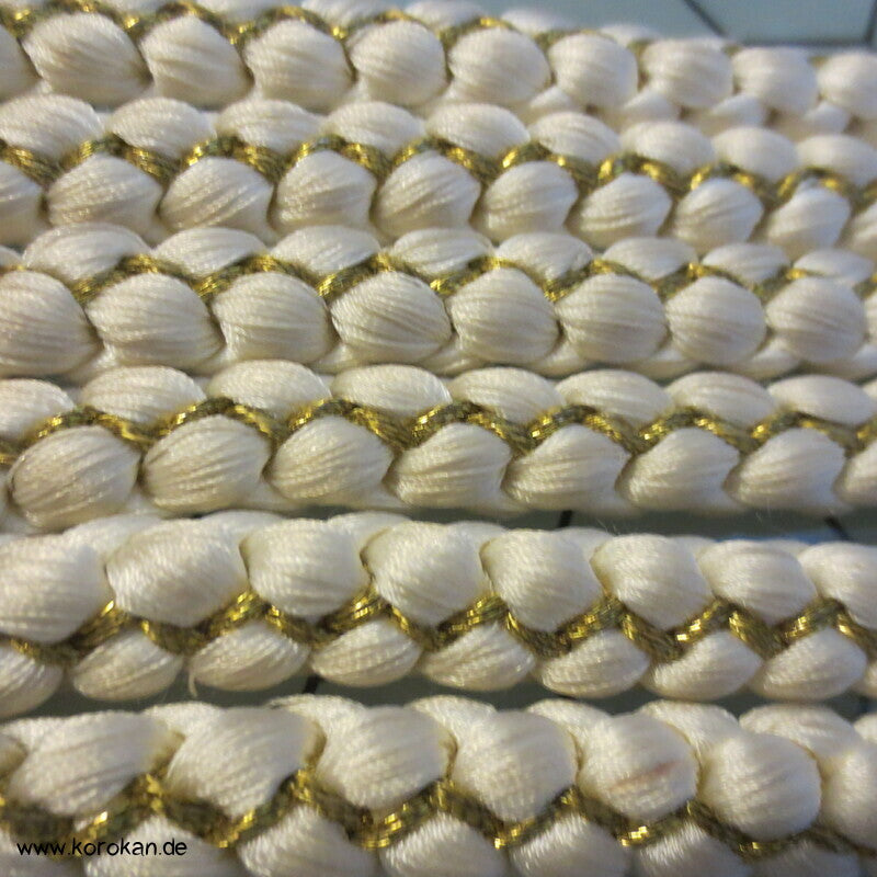 gold - offwhite Kordel Obijime, Seide / Lurex
