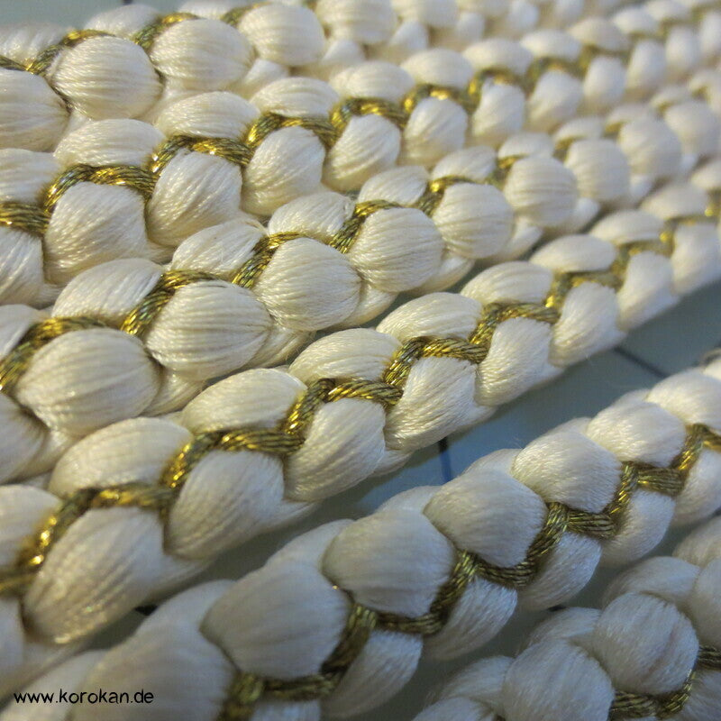 gold - offwhite Kordel Obijime, Seide / Lurex