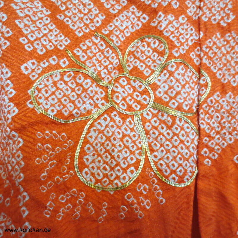 Full Shibori Seiden Karieba für Furisode, Goldstickerei