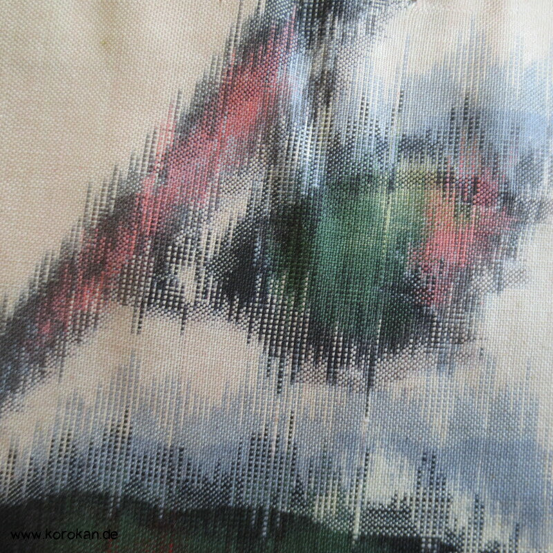 Seiden Meisen Komon Kimono Blätterzweige