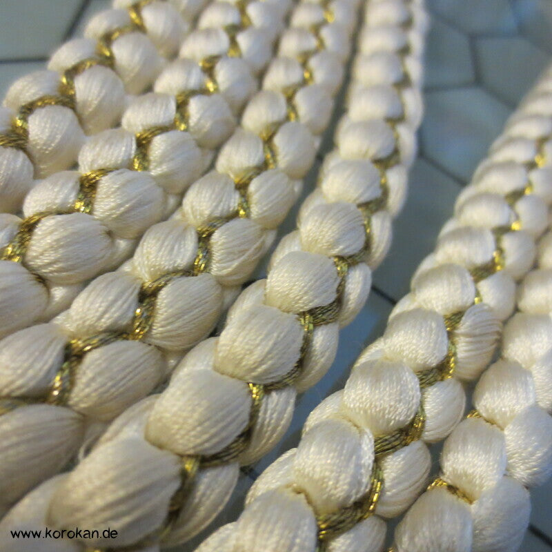 gold - offwhite Kordel Obijime, Seide / Lurex