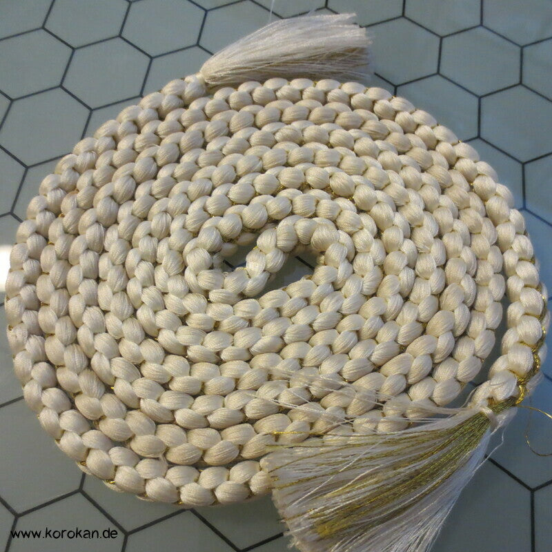 gold - offwhite Kordel Obijime, Seide / Lurex