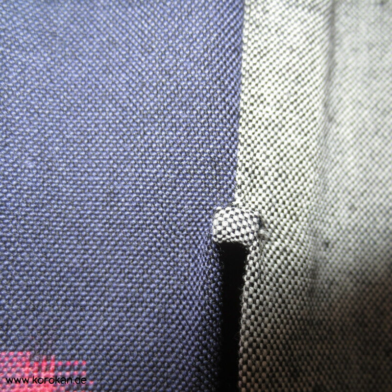 Kasuri Schmetterlinge auf blaugrauen Streifen Woll Hitoe Kimono