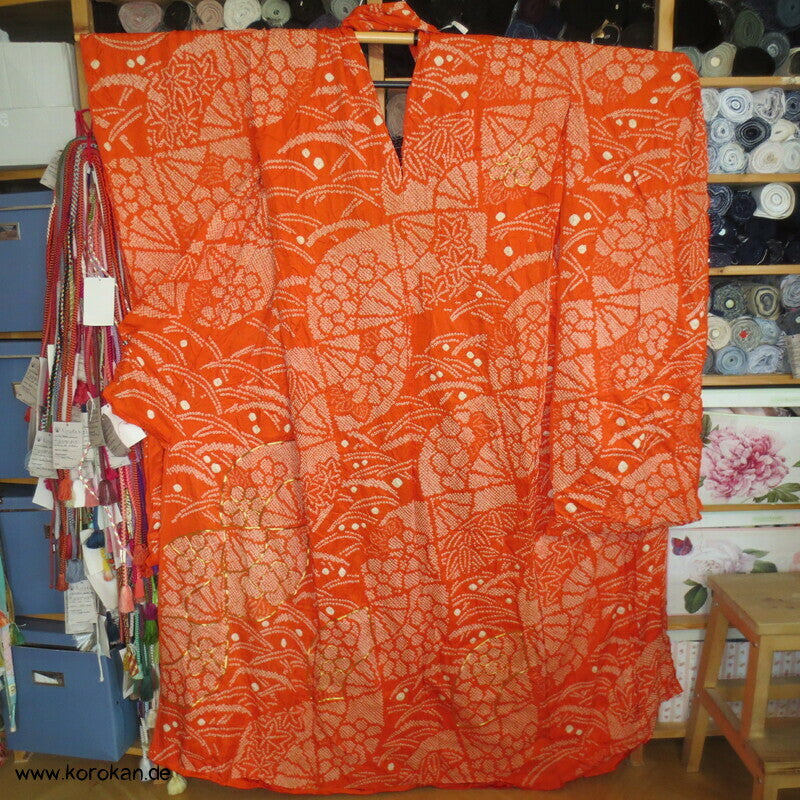 Full Shibori Seiden Karieba für Furisode, Goldstickerei