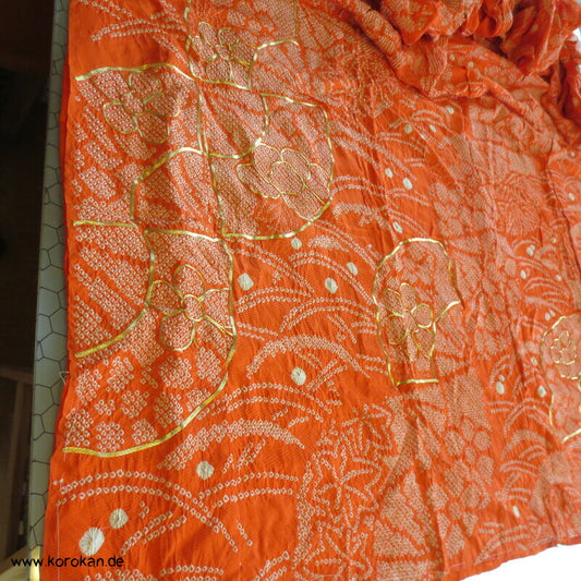 Full Shibori Seiden Karieba für Furisode, Goldstickerei