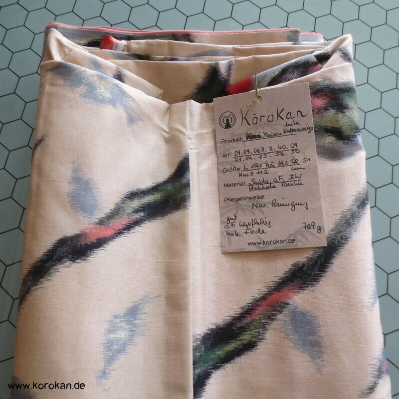 Seiden Meisen Komon Kimono Blätterzweige