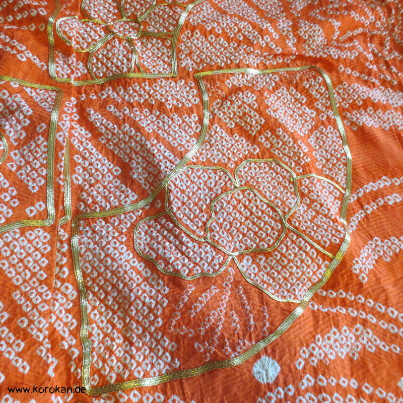 Full Shibori Seiden Karieba für Furisode, Goldstickerei
