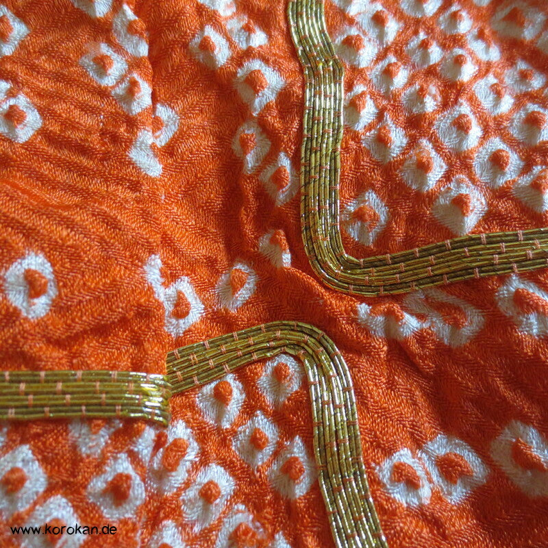 Full Shibori Seiden Karieba für Furisode, Goldstickerei