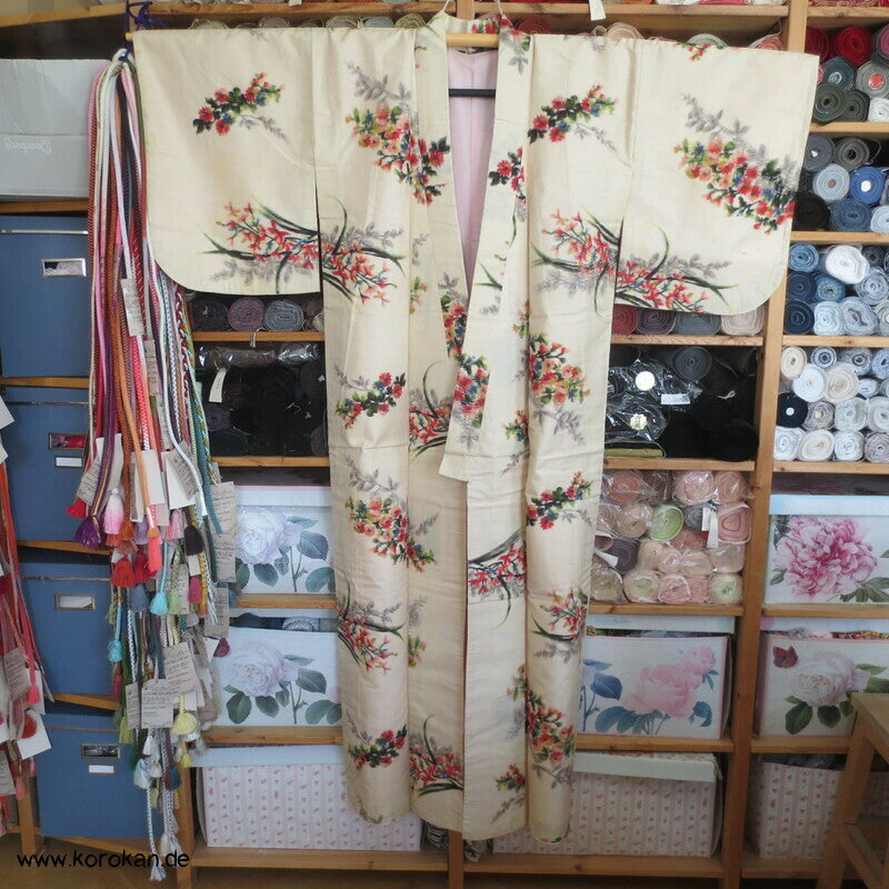 Seiden Meisen Komon Kimono Blumensträuße