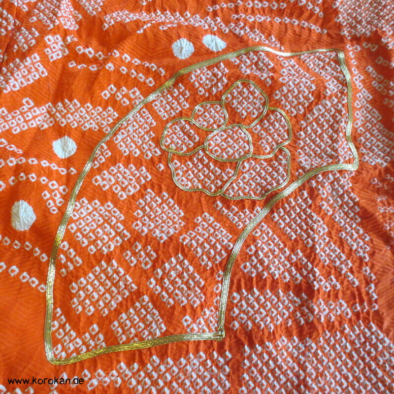 Full Shibori Seiden Karieba für Furisode, Goldstickerei