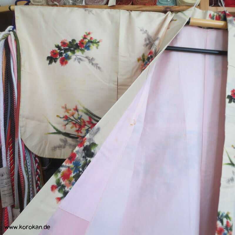 Seiden Meisen Komon Kimono Blumensträuße