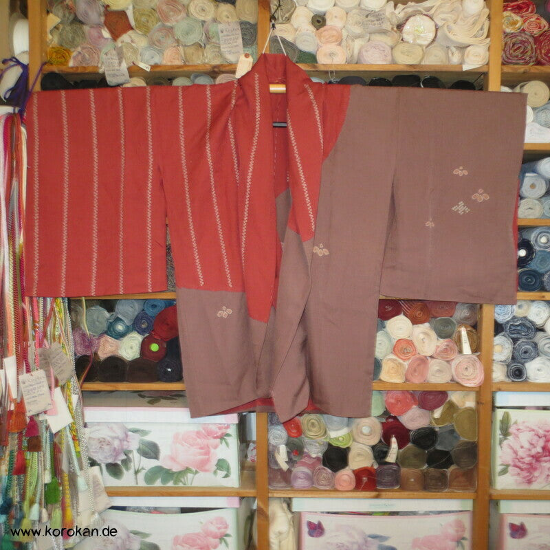 Karieba Haori Kimono mit Shibori und großem Farbschwung, Seide