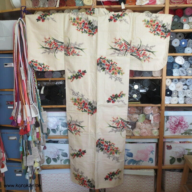 Seiden Meisen Komon Kimono Blumensträuße