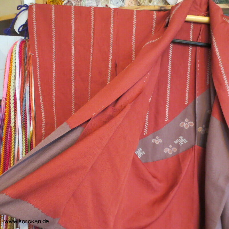 Karieba Haori Kimono mit Shibori und großem Farbschwung, Seide