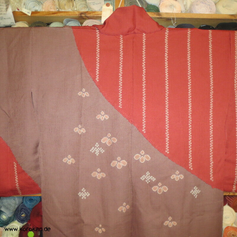 Karieba Haori Kimono mit Shibori und großem Farbschwung, Seide