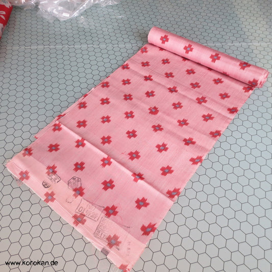 kleine Kreuze Kasuri in rosa Meisen Kimono Seide