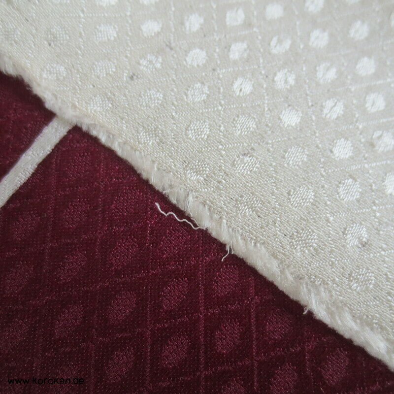 Homongi Kimono Tanmono Stoffrolle abstrakte Bäume auf weinrot