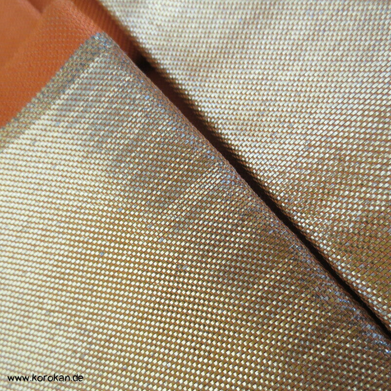 Kraniche gewebt in kupfergold Nagoya Obi Seidenbrokat Kimonogürtel