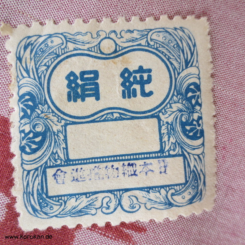 kleine Kreuze Kasuri in rosa Meisen Kimono Seide