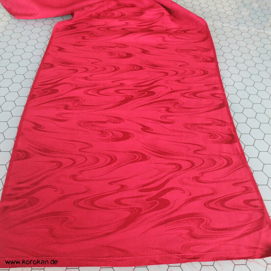 weinrote Wellen Rinzu Damast Seide Araihari Kimono