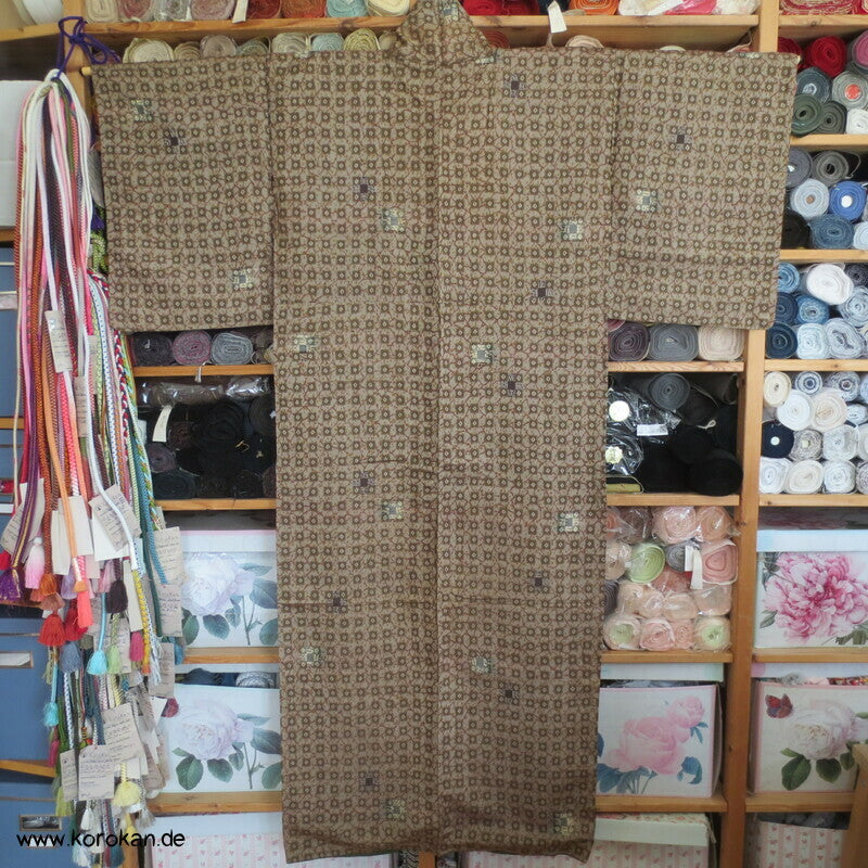 Seiden Meisen Komon Kimono feinste Karos