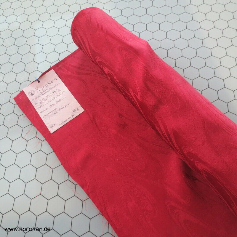 weinrote Wellen Rinzu Damast Seide Araihari Kimono