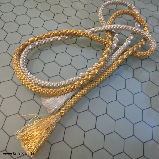 gold silber Kordel Obijime, Seide Lurex