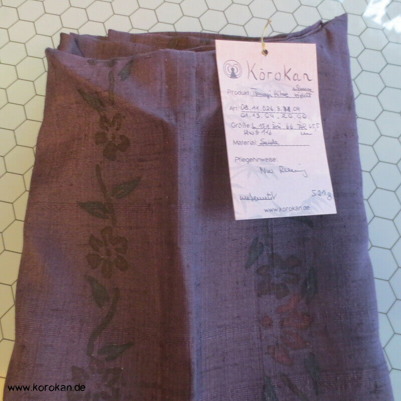 Hitoe Damen Kimono Tsumugi Seide Blüten Muster, ungefüttert