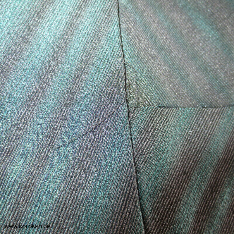 diagonaler Rips Michiyuki Jacke Seide, grün schwarz